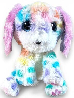 Moose Toys Scruff A Luvs Puppy Dog Plush Stuffed Toy Pastel Rainbow Spots 8"